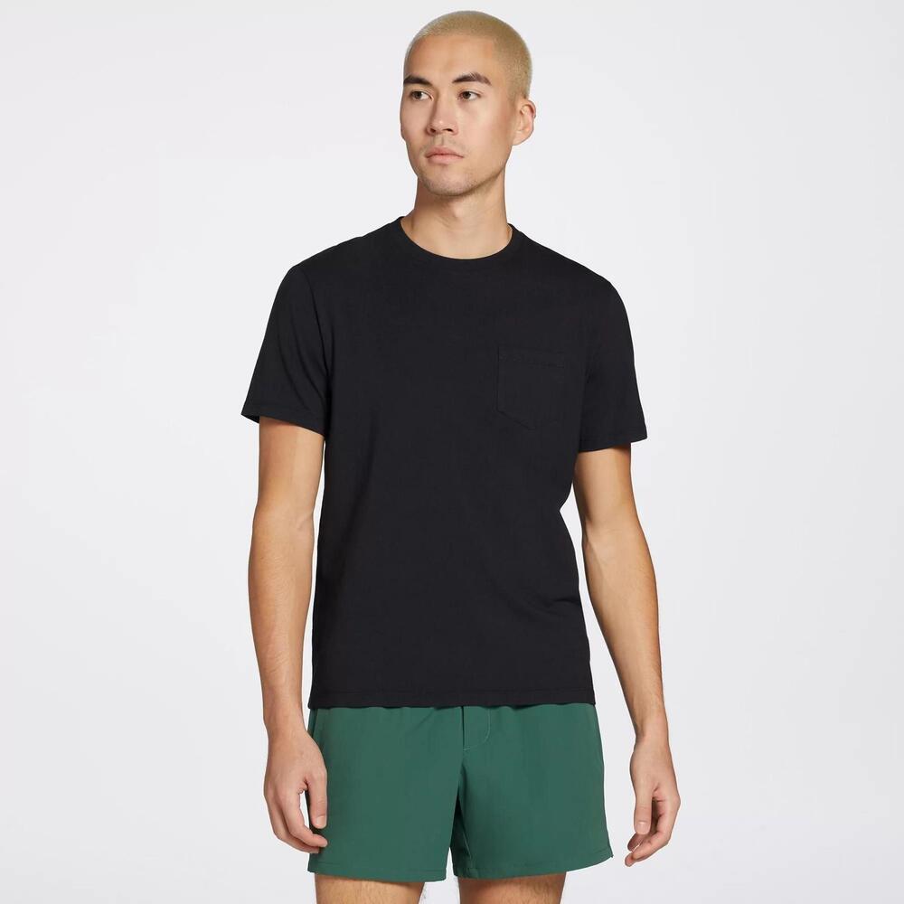 VRST Men's Essential Pocket Tee, Medium, Pure Black - Picture 1 of 1
